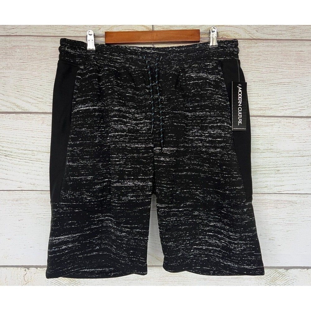 Modern Culture Shorts Mens Size Large Black S Dye Jogger Fleece Sweat Shorts New